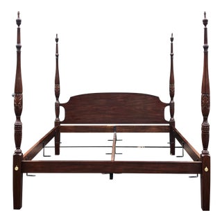 Henkel Harris Solid Mahogany King Bed For Sale