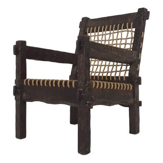 Oak and Rope Lounge Chair, Netherlands, 1960s For Sale
