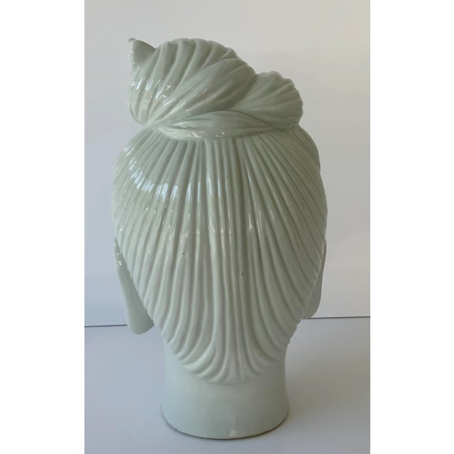 Vintage Large Japanese Porcelain Bust of a Lady For Sale - Image 4 of 6