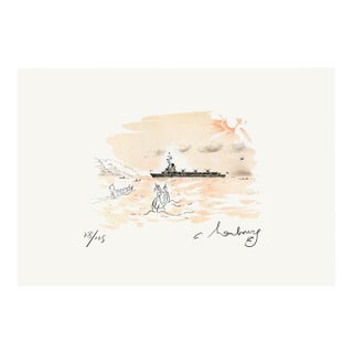 1985 André Hambourg Revue Navale Signed Lithograph For Sale