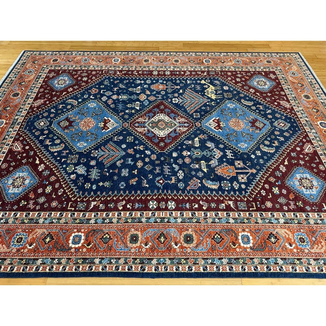 Tribal 1990s Large Qashqai Tribal Rug - 9′1″ × 12′7″ For Sale - Image 3 of 11