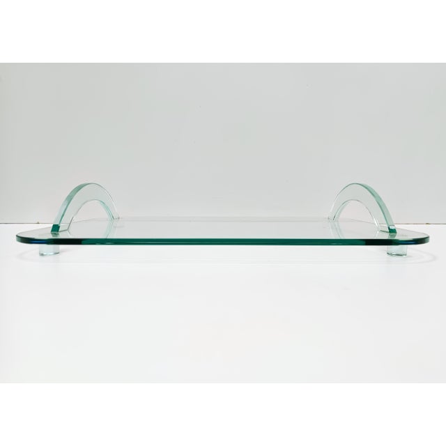 Transparent Glass Tray in the style of Fontana Arte, Italy, 1980s For Sale - Image 6 of 10