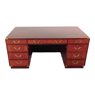 Kittinger MCM Rosewood Executive Faux Partner's Campaign Desk Excellent For Sale