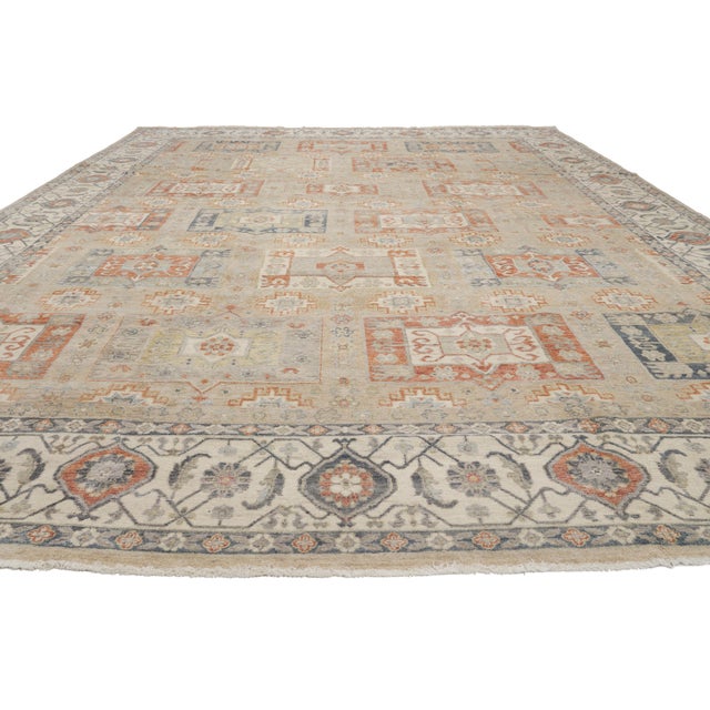 Contemporary Contemporary Indian Oushak Rug, 09'11 X 12'11 For Sale - Image 3 of 10