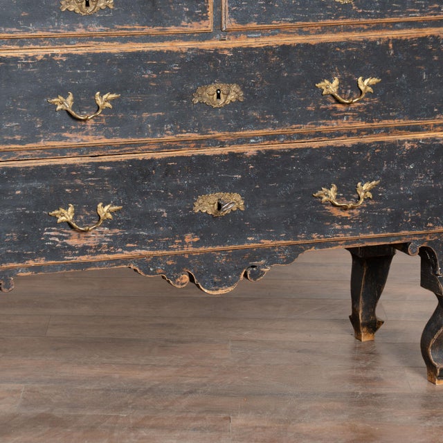 Late 18th Century Swedish Rococo Black Painted Pine Wedding Cabinet For Sale - Image 15 of 18