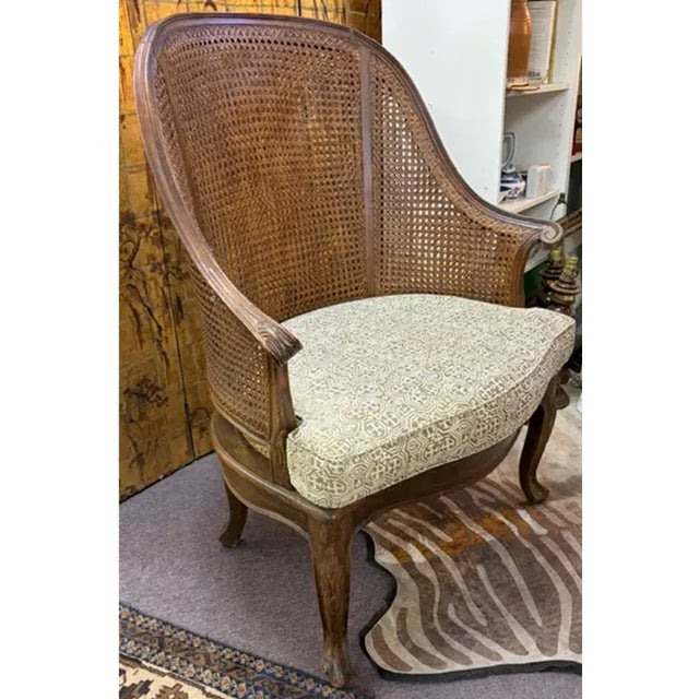 Wood Mid 20th Century Hendrix Allardyce Caned Bergere Chair For Sale - Image 7 of 10