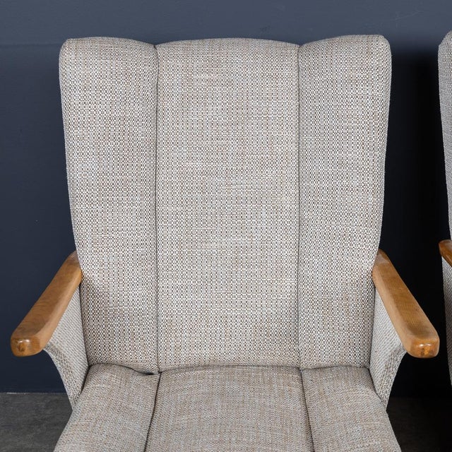 Gray Set of Vintage German Winged Armchairs by Gelenka, 1950 For Sale - Image 8 of 16