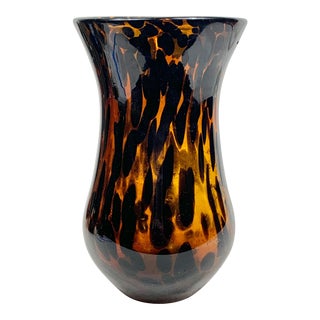 Vintage Tortoise Glass Vase For Sale