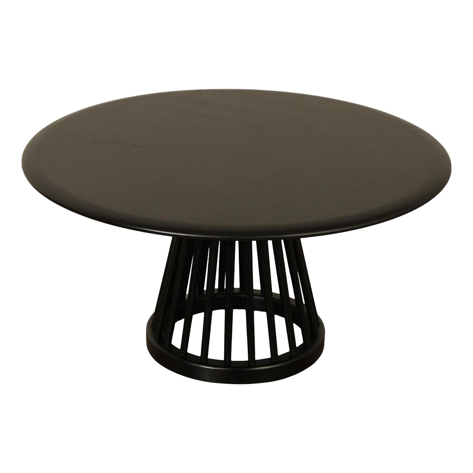 Tom Dixon Modern 'Fan' Oak Round Black Coffee Table Chairish