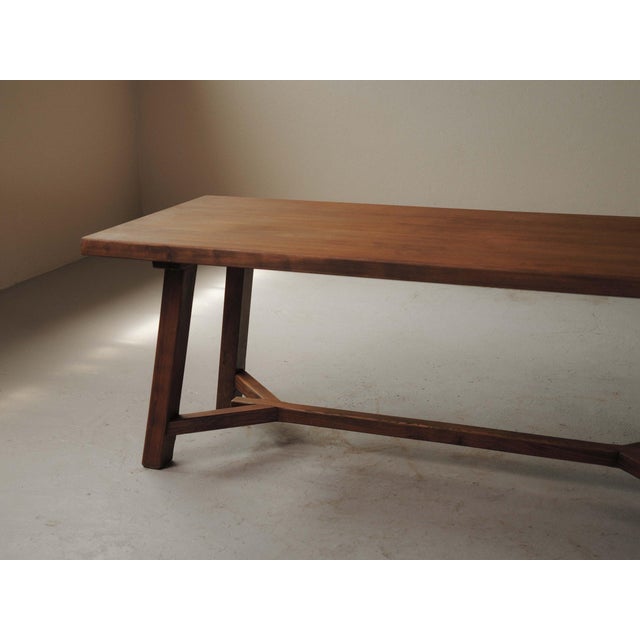 Brutalist Oak Dining Table, France, 1970s For Sale - Image 4 of 18