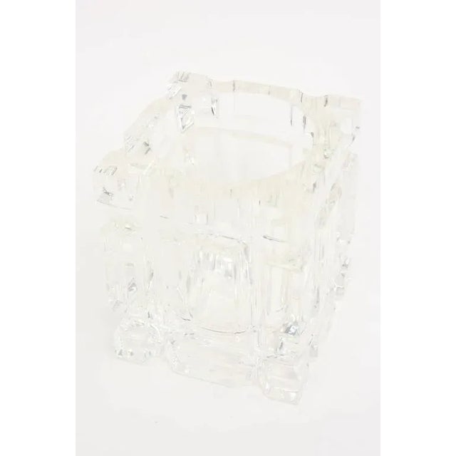 Transparent Vintage Enameled Foiled Cloisonné Top and Lucite Vessel, Box or Container 80's For Sale - Image 8 of 11