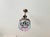Glass Vintage Brass Crown Chandelier With Hand-Painted Pink and Ice Blue Crystal Prisms For Sale - Image 7 of 17