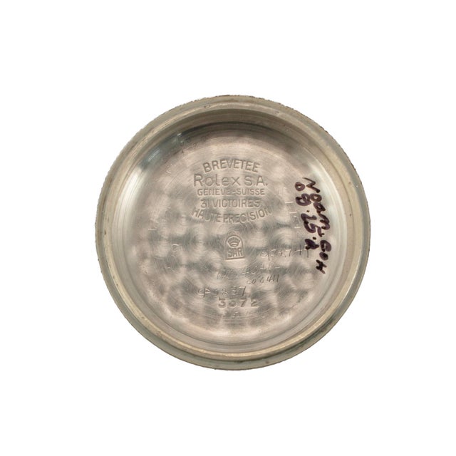 Vintage Rolex Oyster Perpetual 32mm 3372 Brown Bubble Back Steel Automatic Watch For Sale - Image 10 of 12