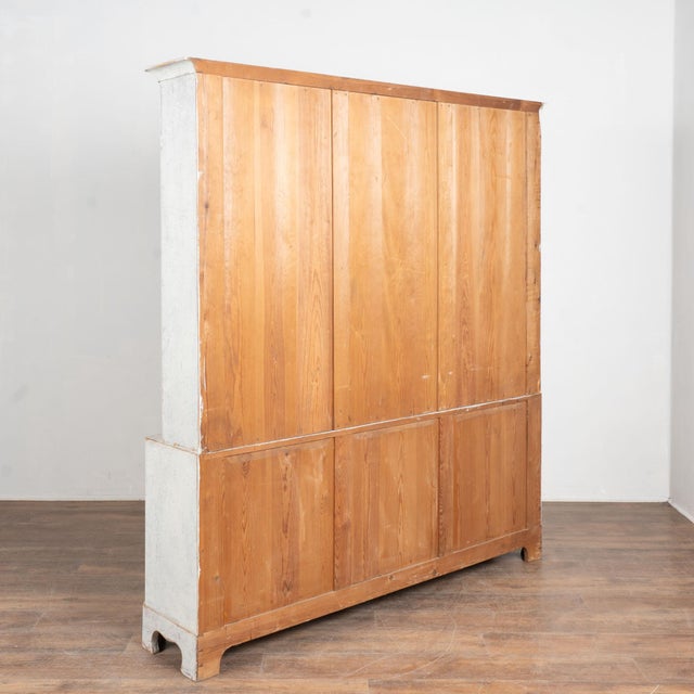 Late 19th Century Swedish Gustvian Bookcase Display Cabinet With Upper Glass Doors For Sale - Image 13 of 13