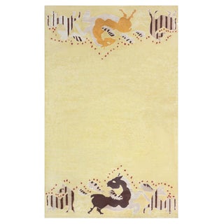 Inspired Art Deco Design Silk Rug by Doris Leslie Blau For Sale