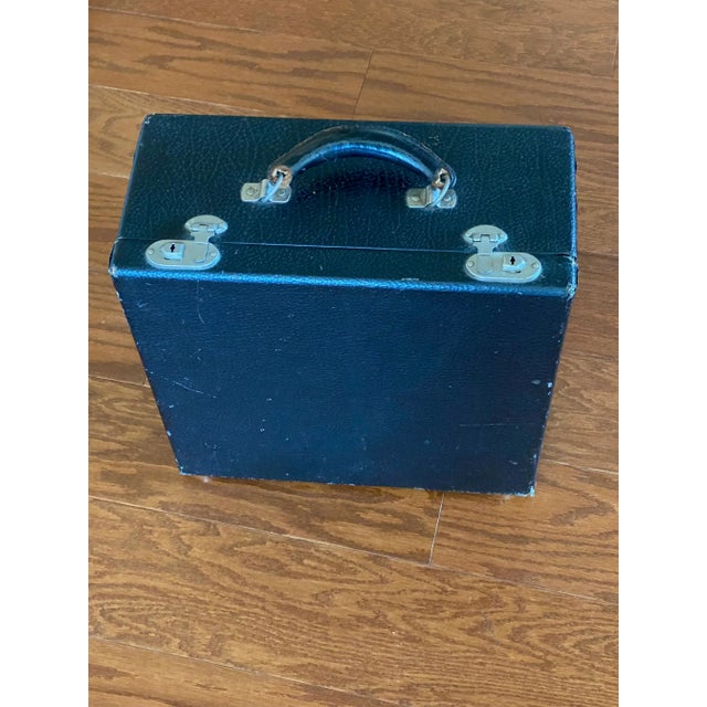 Metal Vintage 1941 Original Remington Rand Streamliner Black Typewriter with Red Keys, Carrying Case, Serial Number For Sale - Image 7 of 12