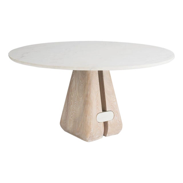 Arteriors Home Melt White Marble Large Dining Table For Sale