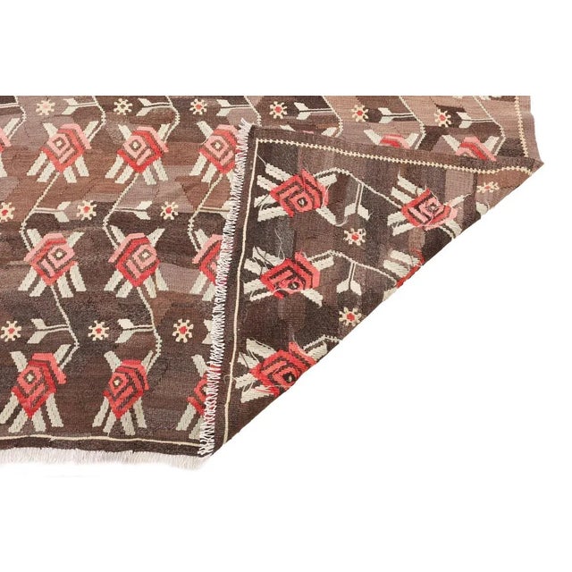 Mid 20th Century Mid 20th Century Vintage Turkish Kilim Rug For Sale - Image 5 of 7