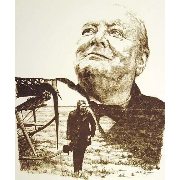 "I Can Manage A Machine With Ease In The Air - Enough to Appreciate and Understand The Future" Plate signed lithograph by...