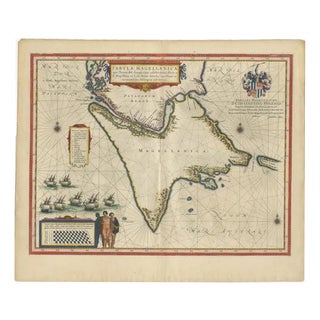 Strait of Magellan Map with Tierra Del Fuego from Blaeu, 1642 For Sale