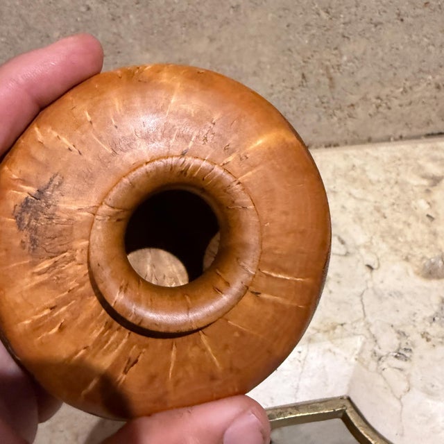 1970s Modernist Vase Burl and Birch Wood For Sale - Image 11 of 15