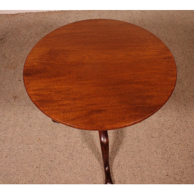 Antique English Mahogany Tripod Table For Sale - Image 5 of 9