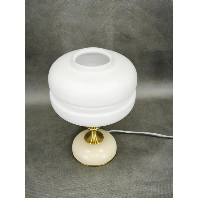 Opaline Glass Table Lamp from Napako, Former Czechoslovakia, 1970s For Sale - Image 11 of 12