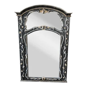 1990s Italian Handmade and Hand Carved Antiqued Mirror