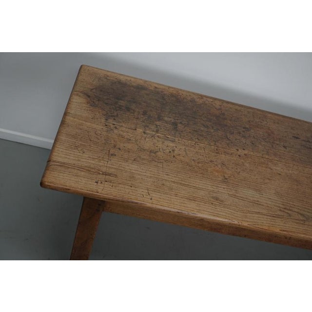 Large 19th Century Rustic French Elm & Oak Farmhouse Dining Table For Sale - Image 18 of 18