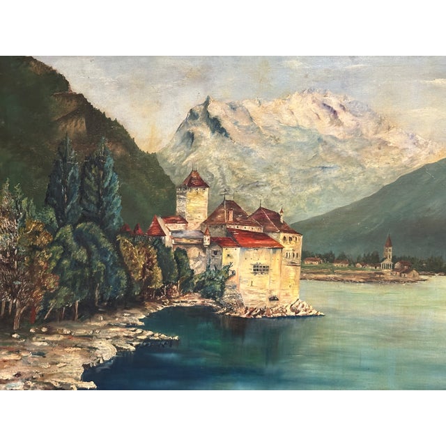 Swiss Artist, Chillon Castle, 1913, Canvas For Sale - Image 4 of 13
