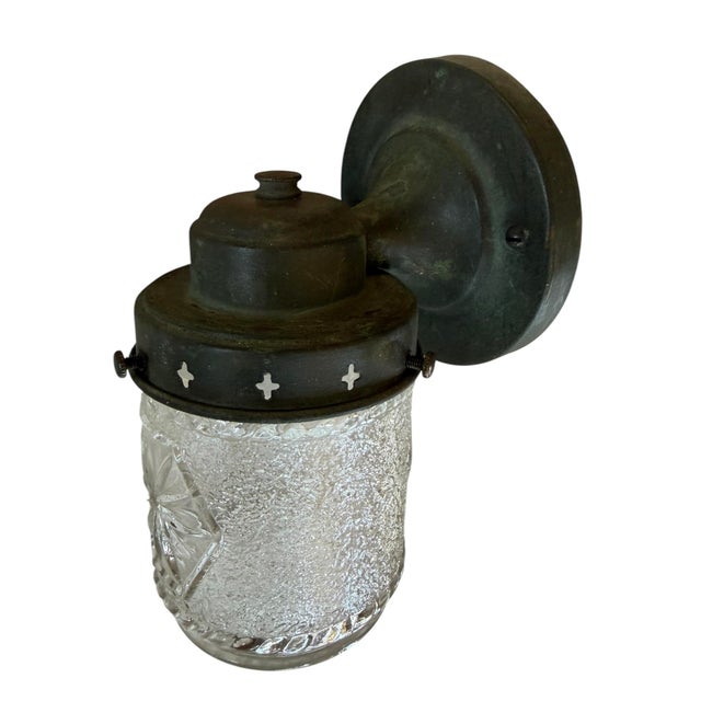 1920s 1920s Outdoor Copper Porch Light Lantern With Original Verdigris Patina For Sale - Image 5 of 8