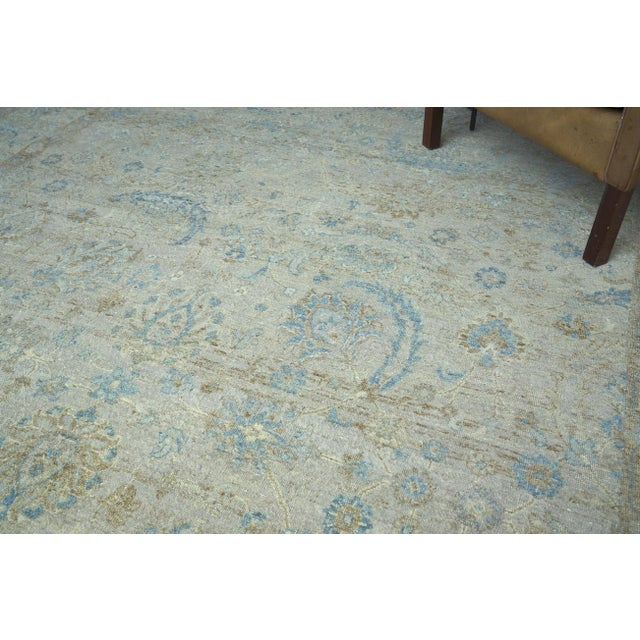 Exquisite Rugs Harper Hand-Knotted New Zealand Wool Beige/Ivory/Blue Rug-9'X12' For Sale In Los Angeles - Image 6 of 7