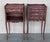 French 20th Century Pair of Marquetry Darkness Walnut Nightstands Tables With Drawers For Sale - Image 3 of 9