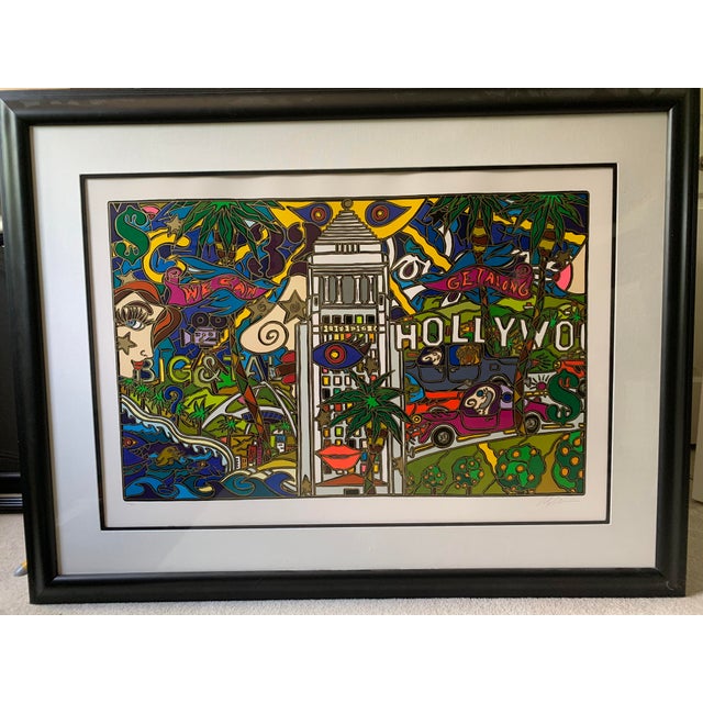 Contemporary 1990s "L. A.!" Pop Art Style Cityscape Serigraph by Alex Echo, Framed For Sale - Image 3 of 7