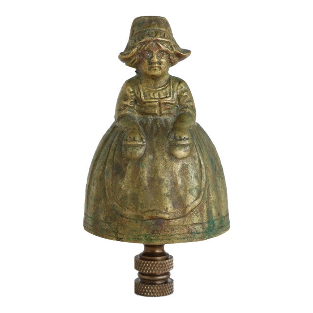 Victorian Lady Brass Lamp Finial For Sale