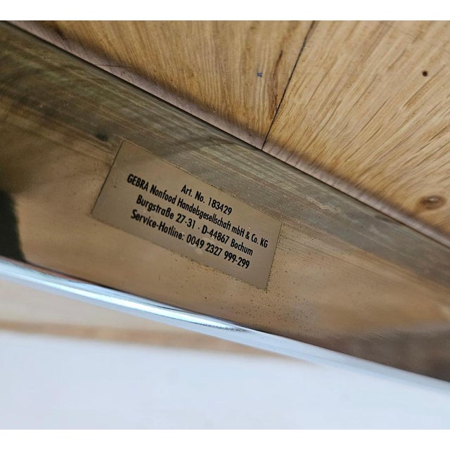 Mid-Century Cantilevered Glass & Chrome Side Coffee Table Gebra, 1980s For Sale - Image 10 of 17