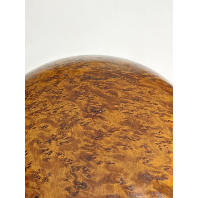 Brown Vintage Round Wooden Box, France, 1970s For Sale - Image 8 of 10