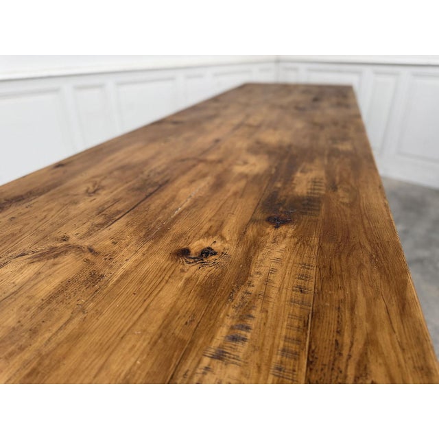 1950s Large Farmhouse Fir Table, 1950s For Sale - Image 5 of 10