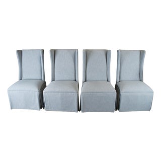 4 Gabby Home Cumberland Armless Light Blue Modern Wingback Dining Chairs Schd693 For Sale