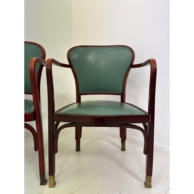 Vienna Secession Chairs and Armchairs by Gustav Siegel for Jacob & Josef Kohn, 1890s, Set of 6 For Sale - Image 10 of 18