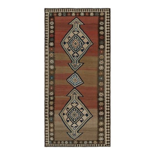 Vintage Persian Kilim Rug in Brown Red & Blue Tribal Patterns by Rug & Kilim For Sale