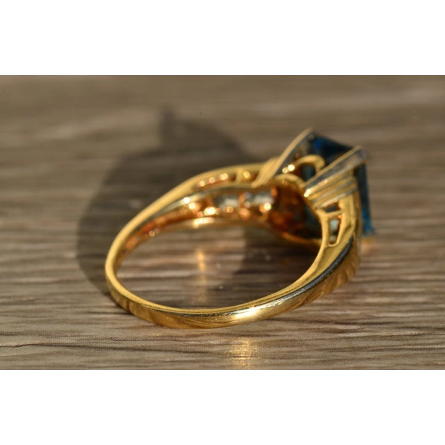 The Emerin: Ladies 14K Yellow Gold Topaz Ring For Sale - Image 4 of 8