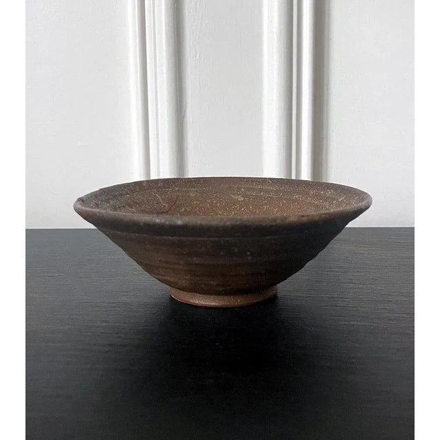 Asian Korean Ceramic Kakinoheta Chawan Tea Bowl For Sale - Image 3 of 12