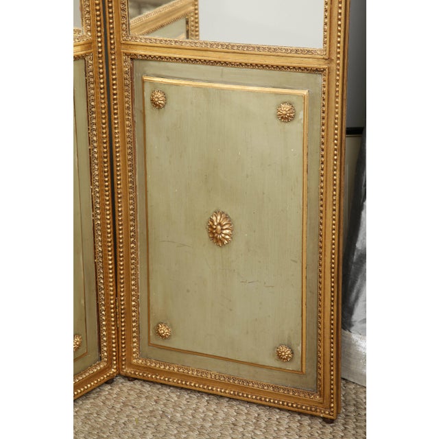 Paint Louis XVI Style Three-Panel Screen For Sale - Image 7 of 8