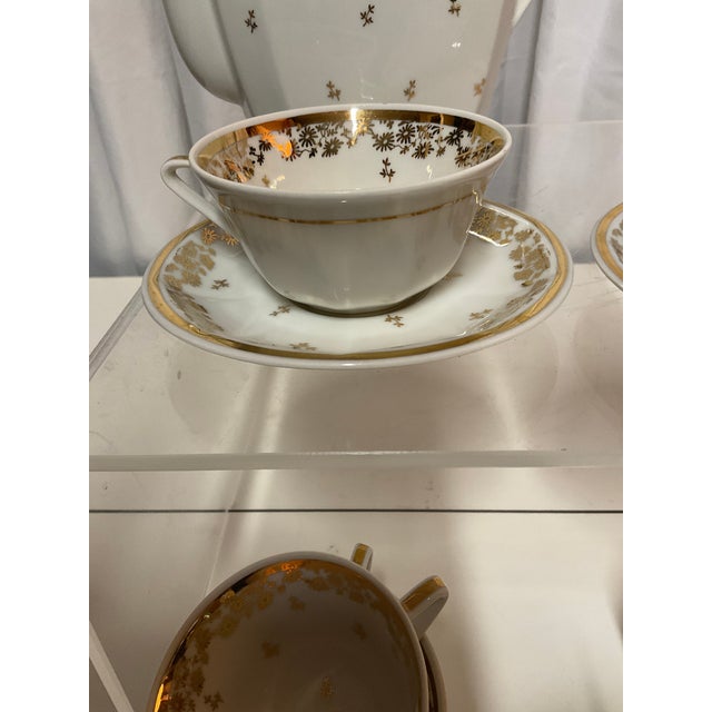 Early 20th Century Limoges Porcelain Tea Set by Goumot-Labesse With Floral Decoration - 17-Piece For Sale - Image 9 of 10