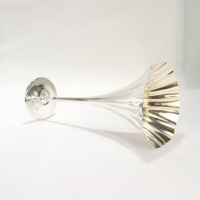 Silver Antique 11" Tiffany & Co. Gilt Sterling Silver Floriform Trumpet Flower Vase For Sale - Image 8 of 11