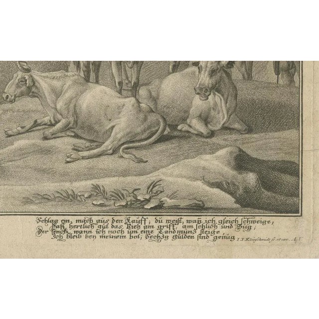 Title: Pastoral Scene with Cattle and Figures Engraved by Johann Jakob Kleinschmidt (1687–1772) Designer: Initials "A.V."...