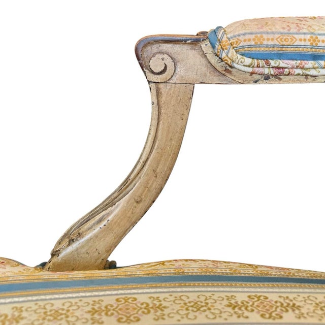 18th Century Louis XV Walnut Fauteuil/Armchair in Early Painted Finish For Sale - Image 11 of 18
