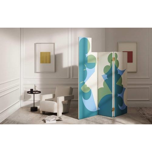 Black Balla Screens with Green and Blue Pattern by Giacomo Balla for Cassina, Set of 2 For Sale - Image 8 of 11