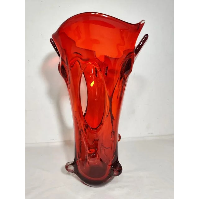 1980s Vintage Italian Glass Vase, 1960s For Sale - Image 5 of 7